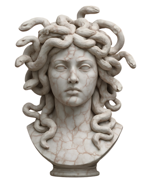 Medusa's Lab Logo - Medusa Marble Bust