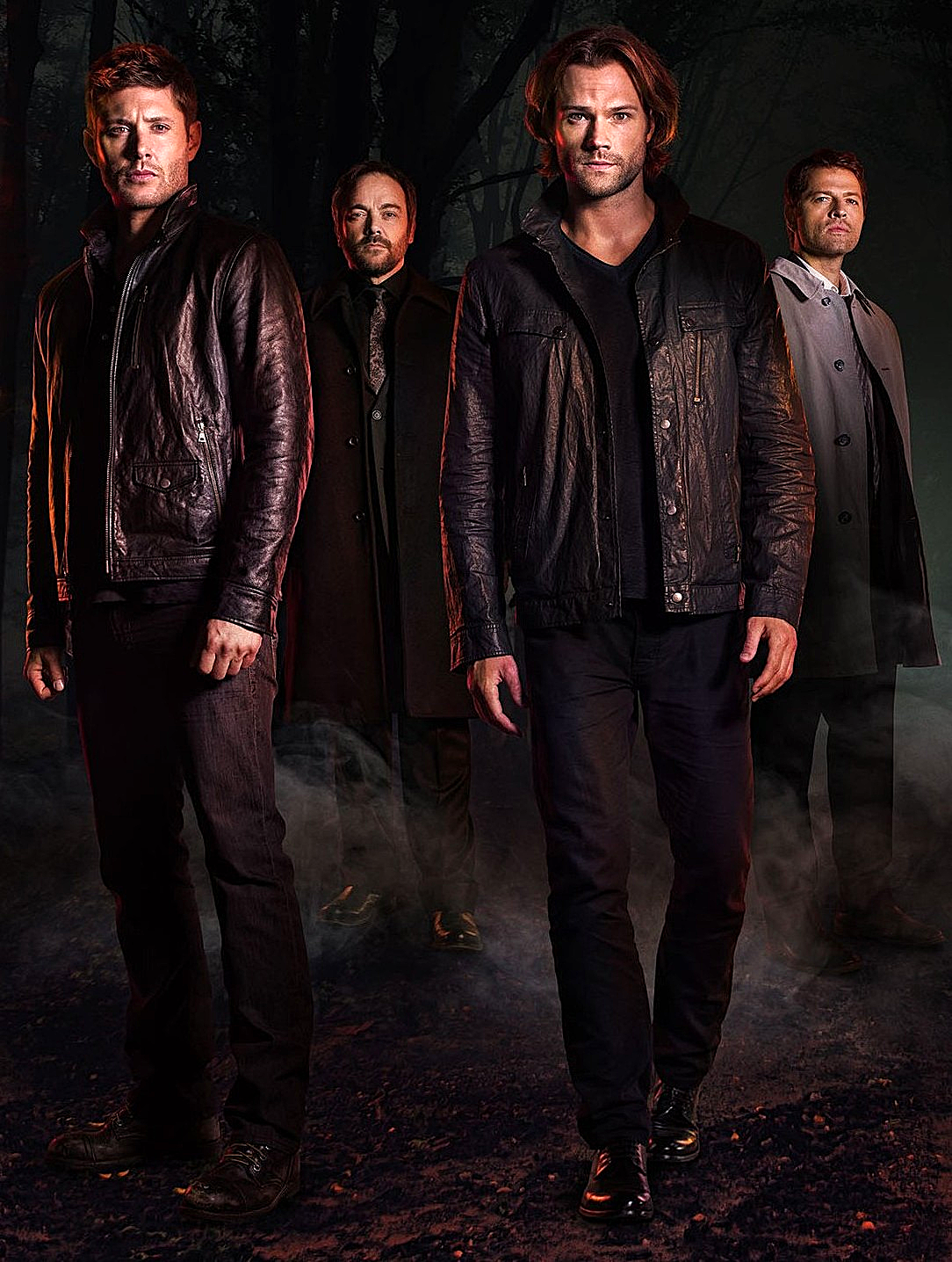 Sam & Dean Winchester with Castiel & Crowley